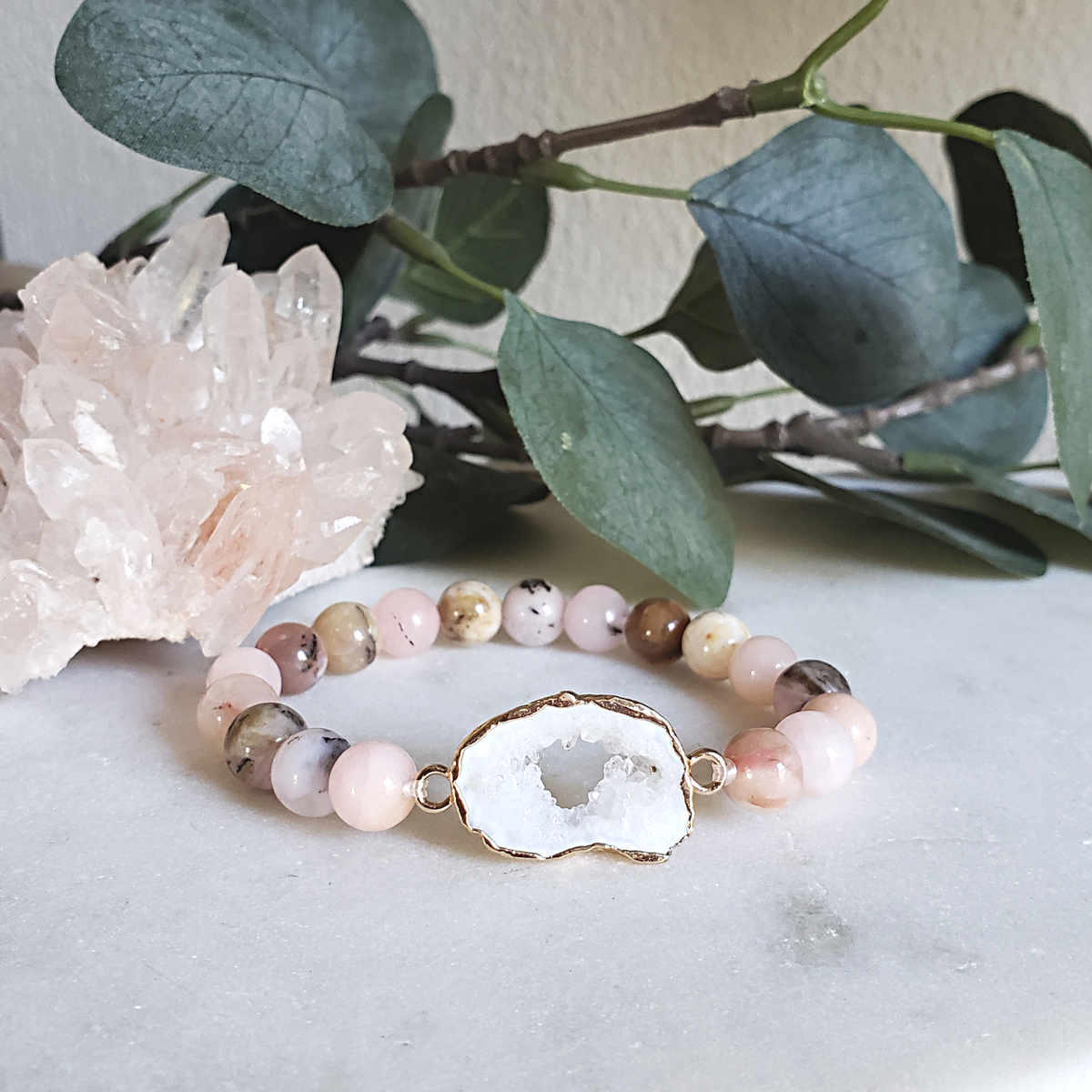 Pink 2025 agate bracelet