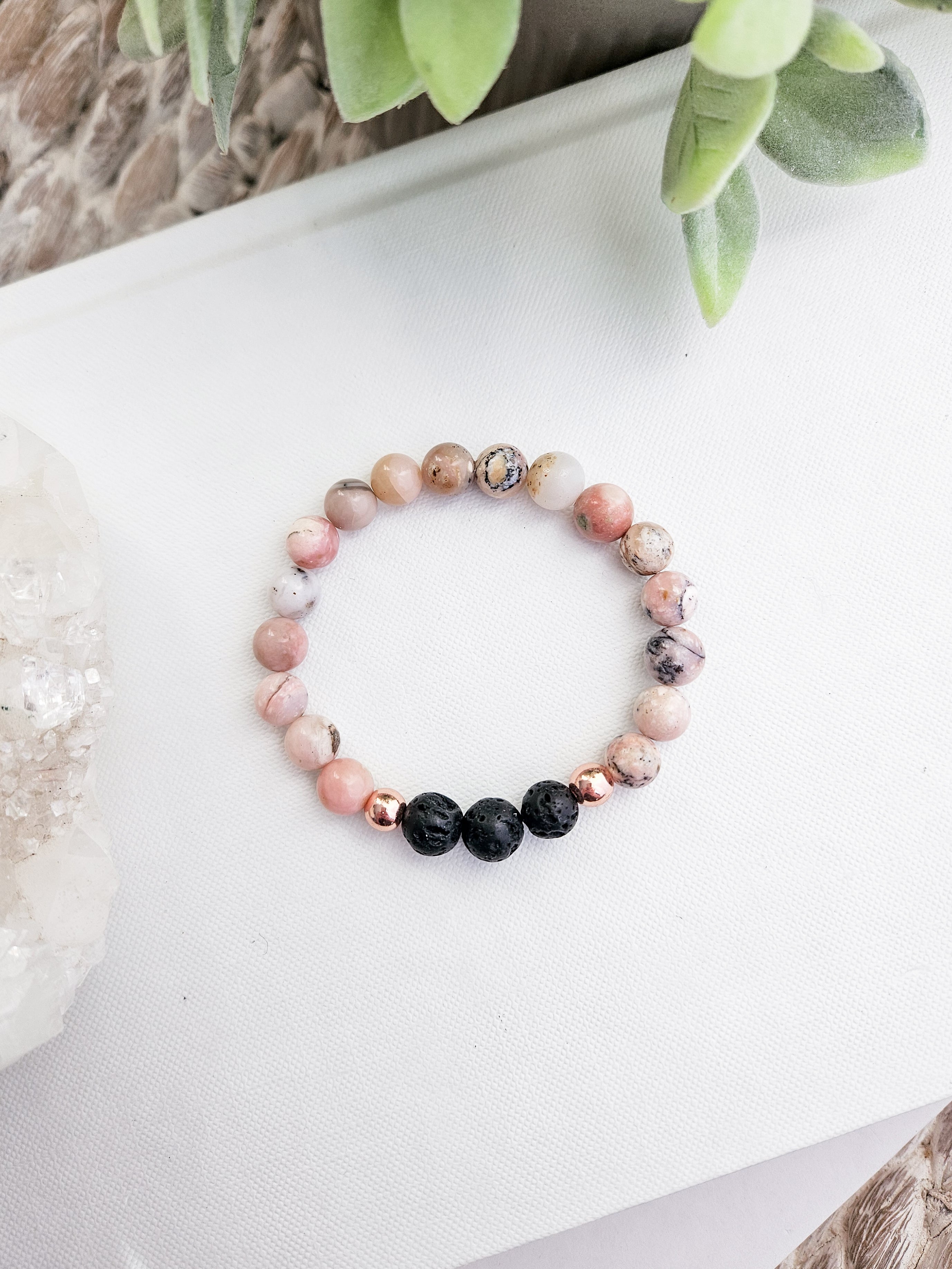 Pink opal diffuser bracelet