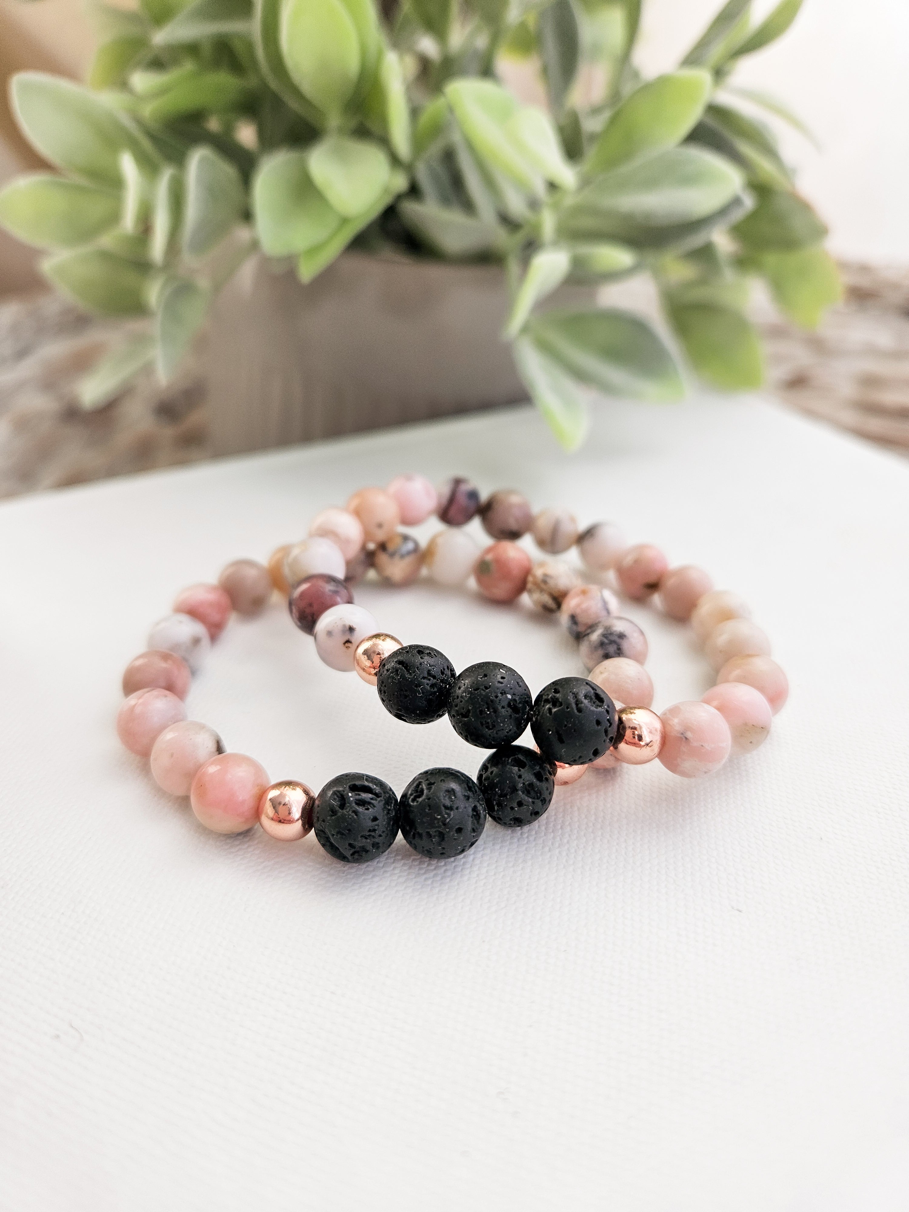 Pink opal diffuser bracelet