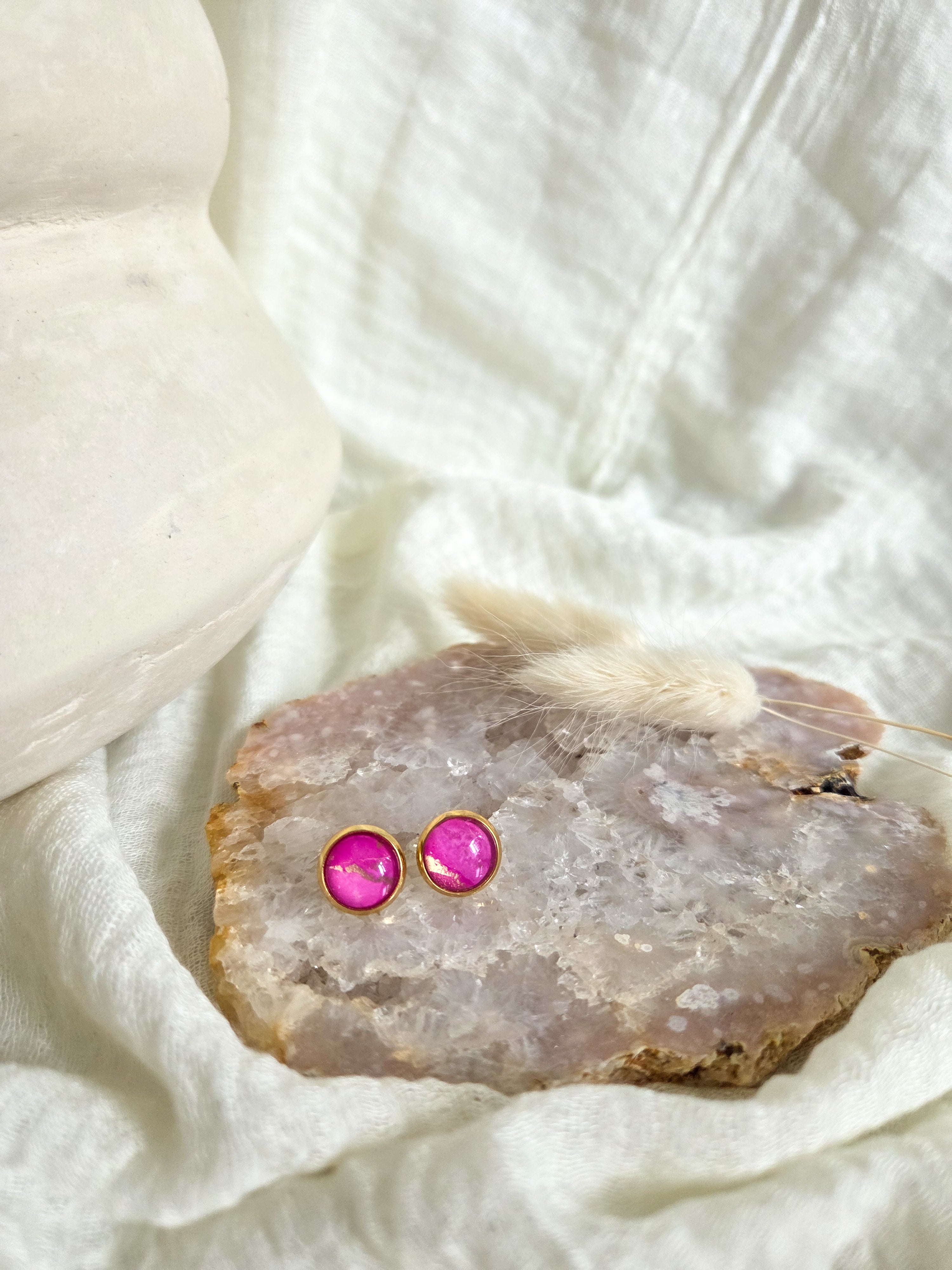 Alcohol Ink Earrings - Gold