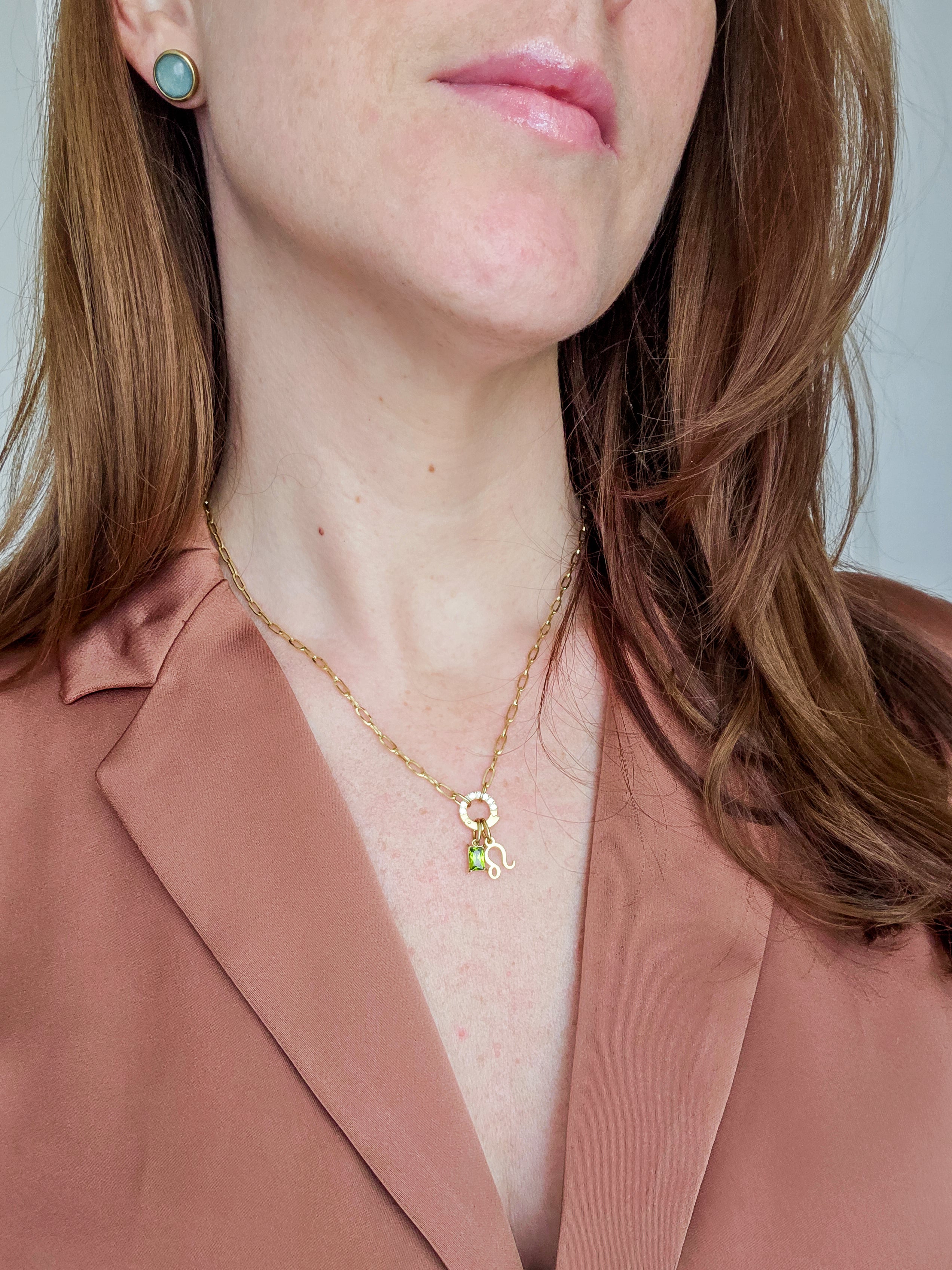 Zodiac Birthstone Charm Necklace