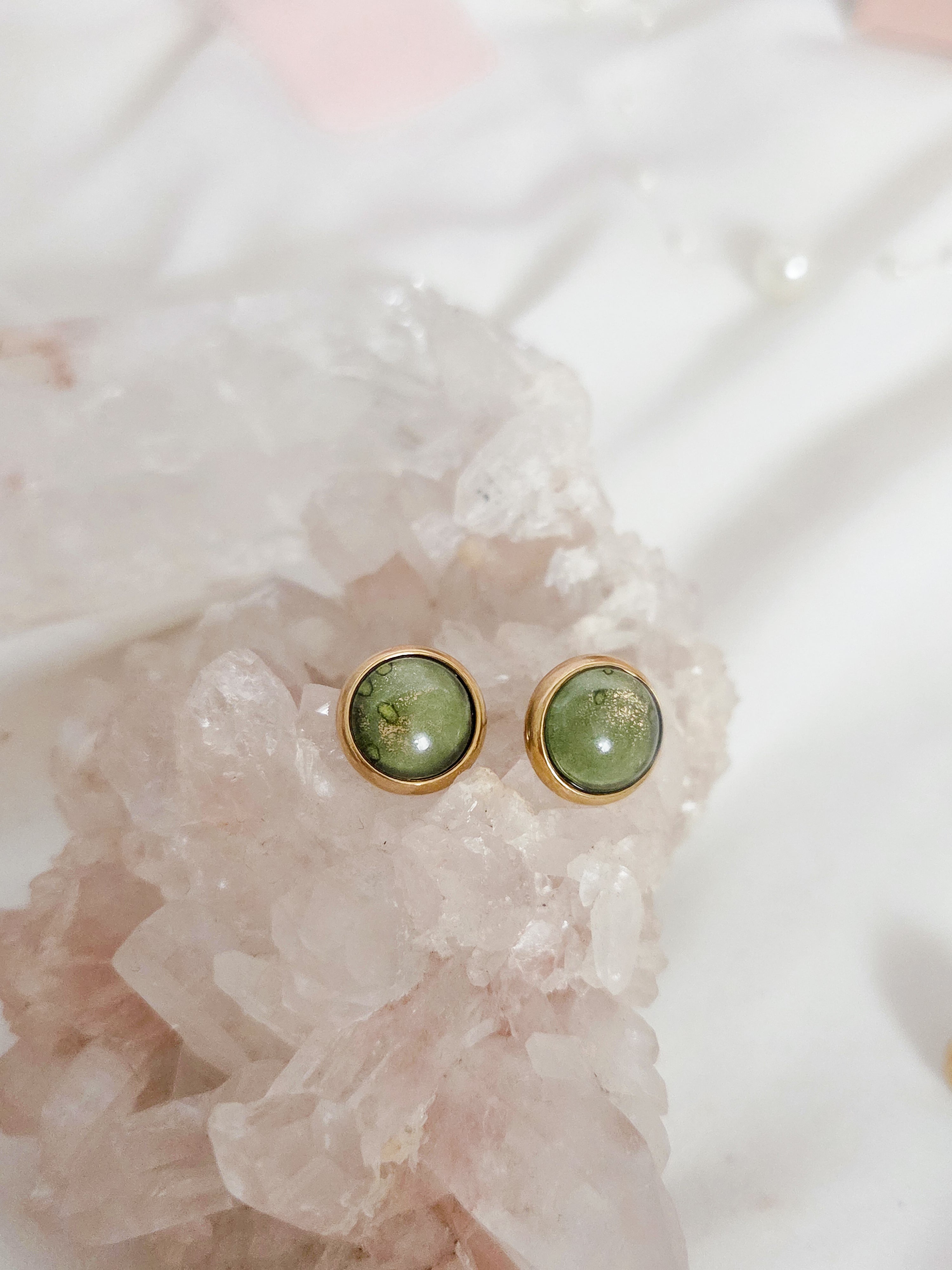 Leah Alcohol Ink Studs