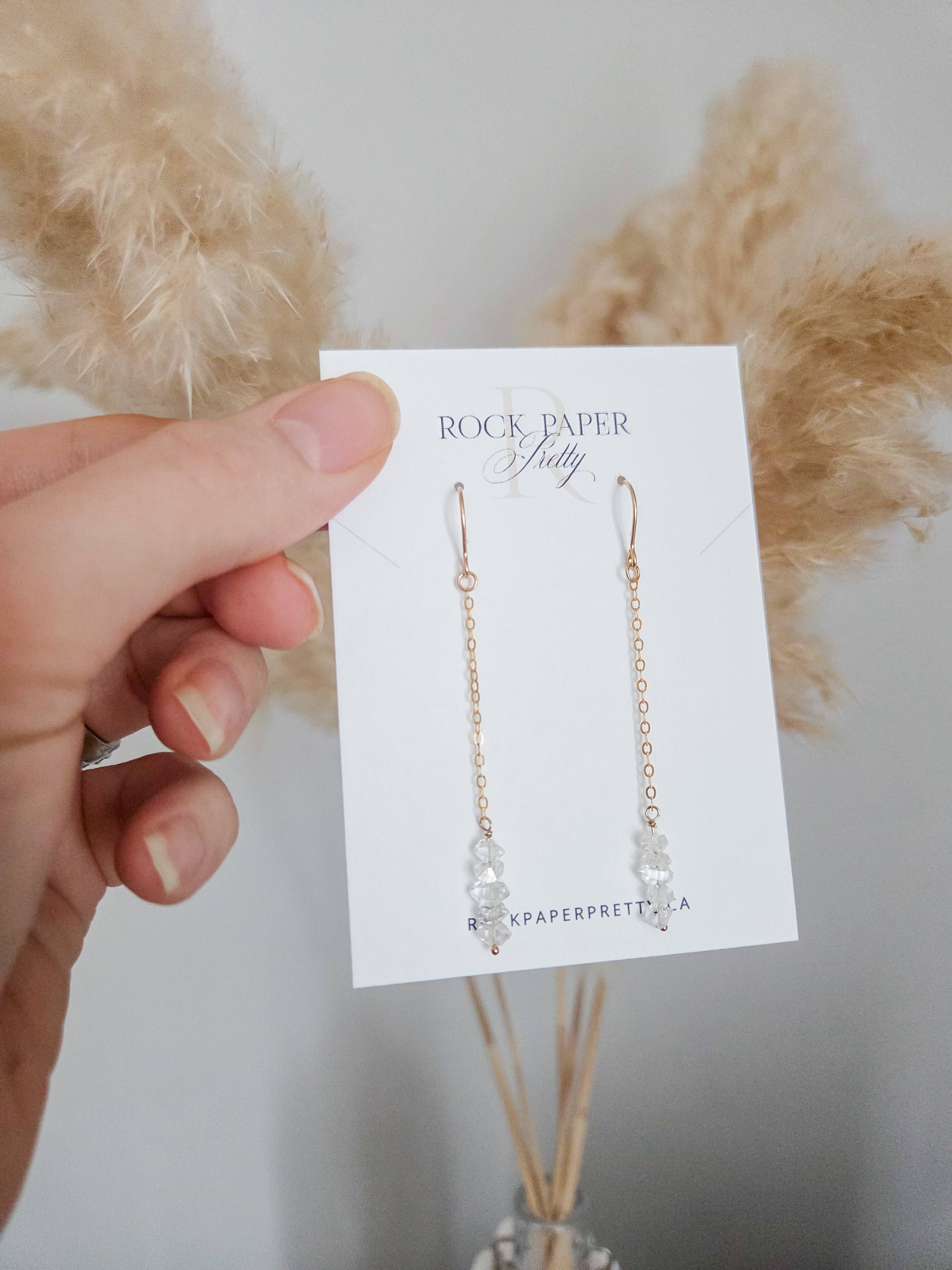 Champagne Earrings - Herkimer Diamond Drop Earrings
