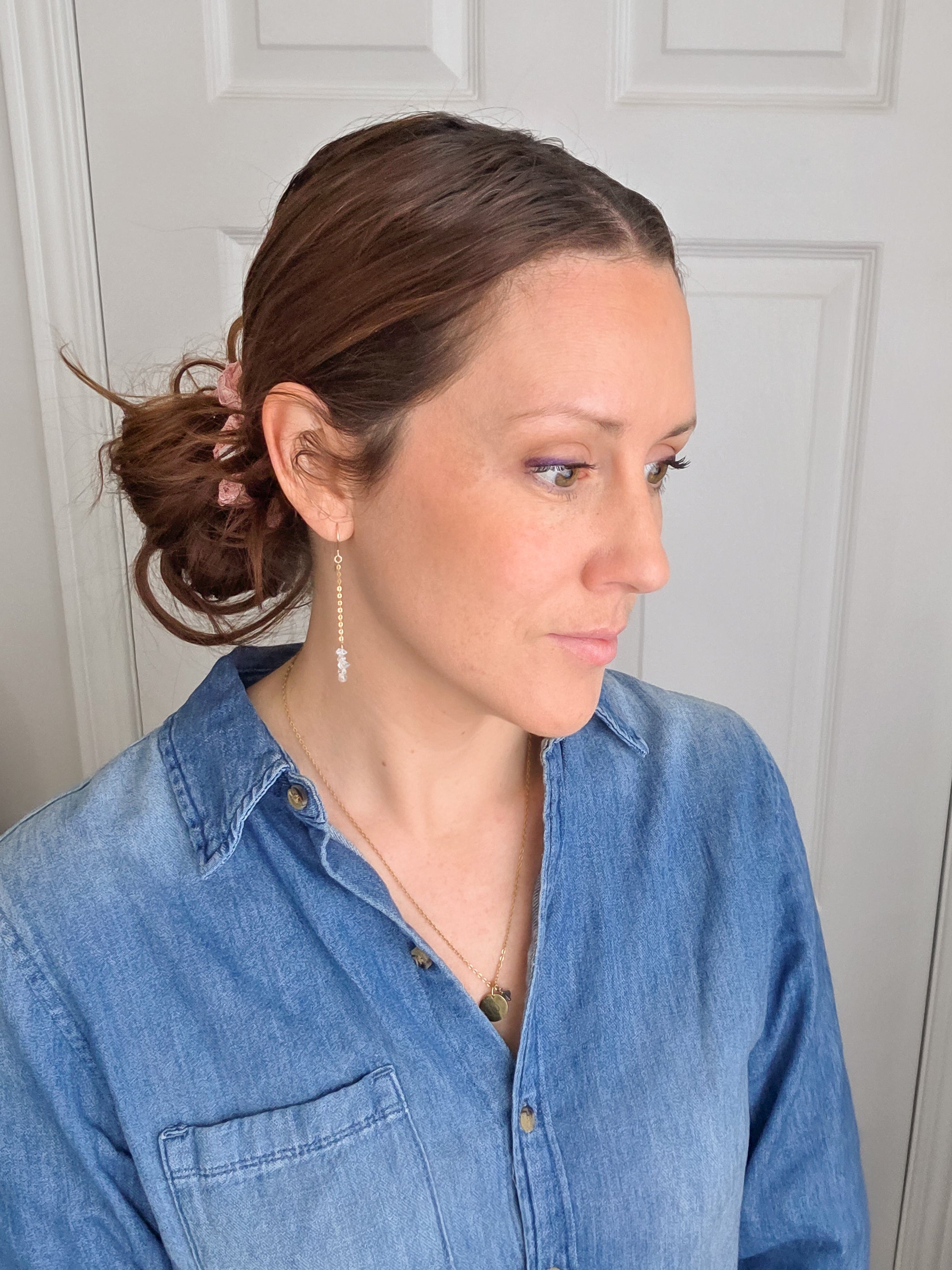 Champagne Earrings - Herkimer Diamond Drop Earrings