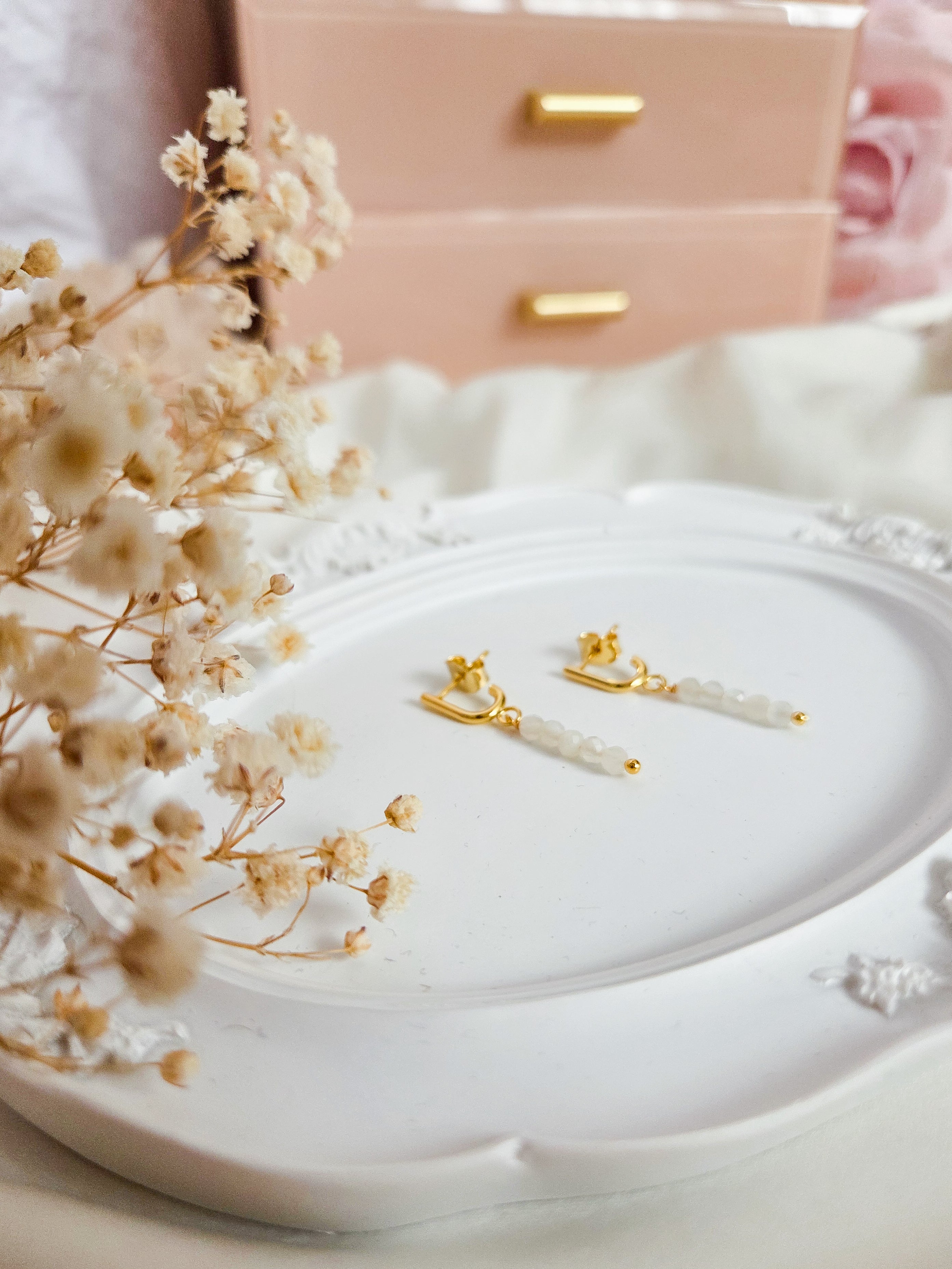 Illusion Earrings- White