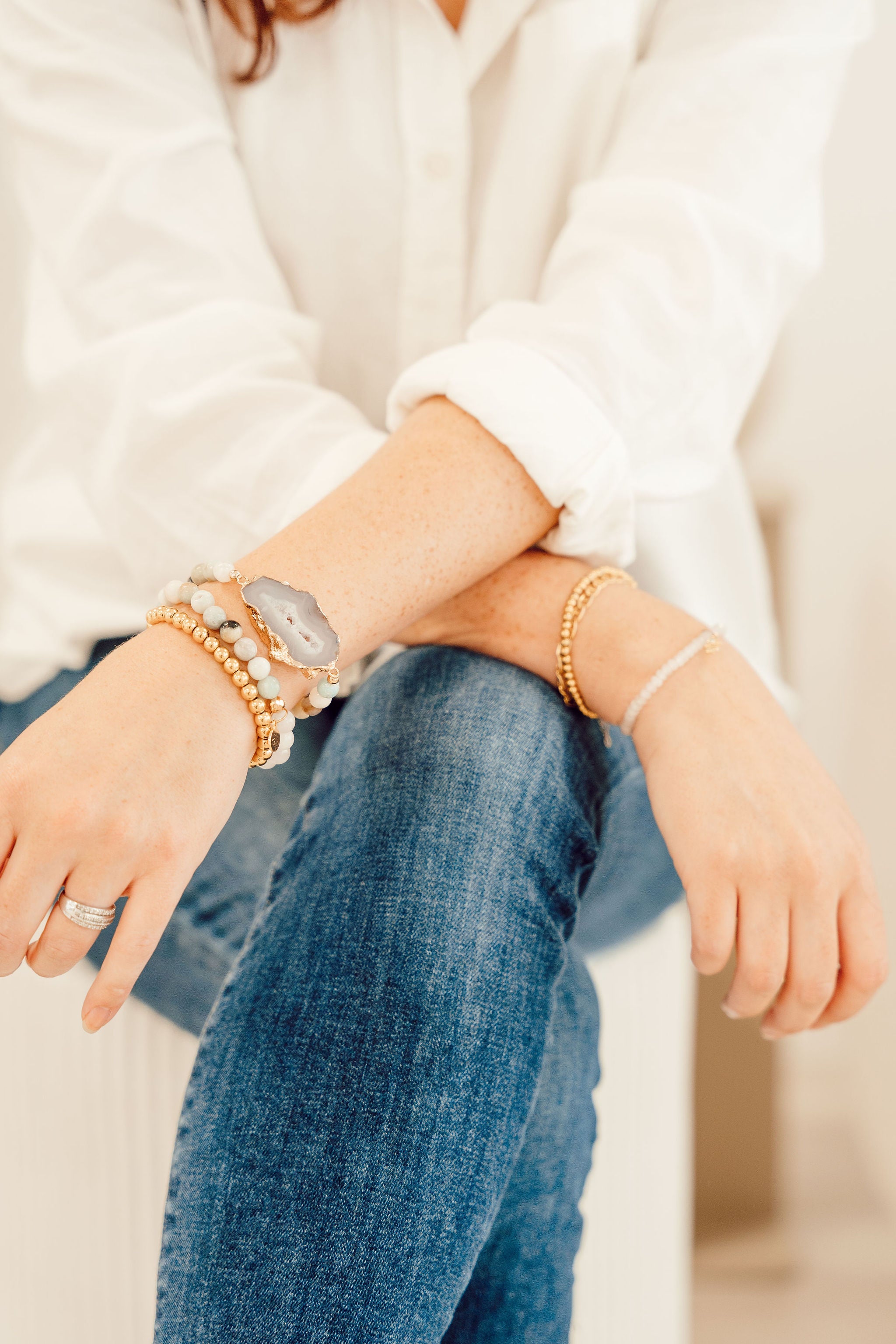 Amazonite Agate Connector Bracelet