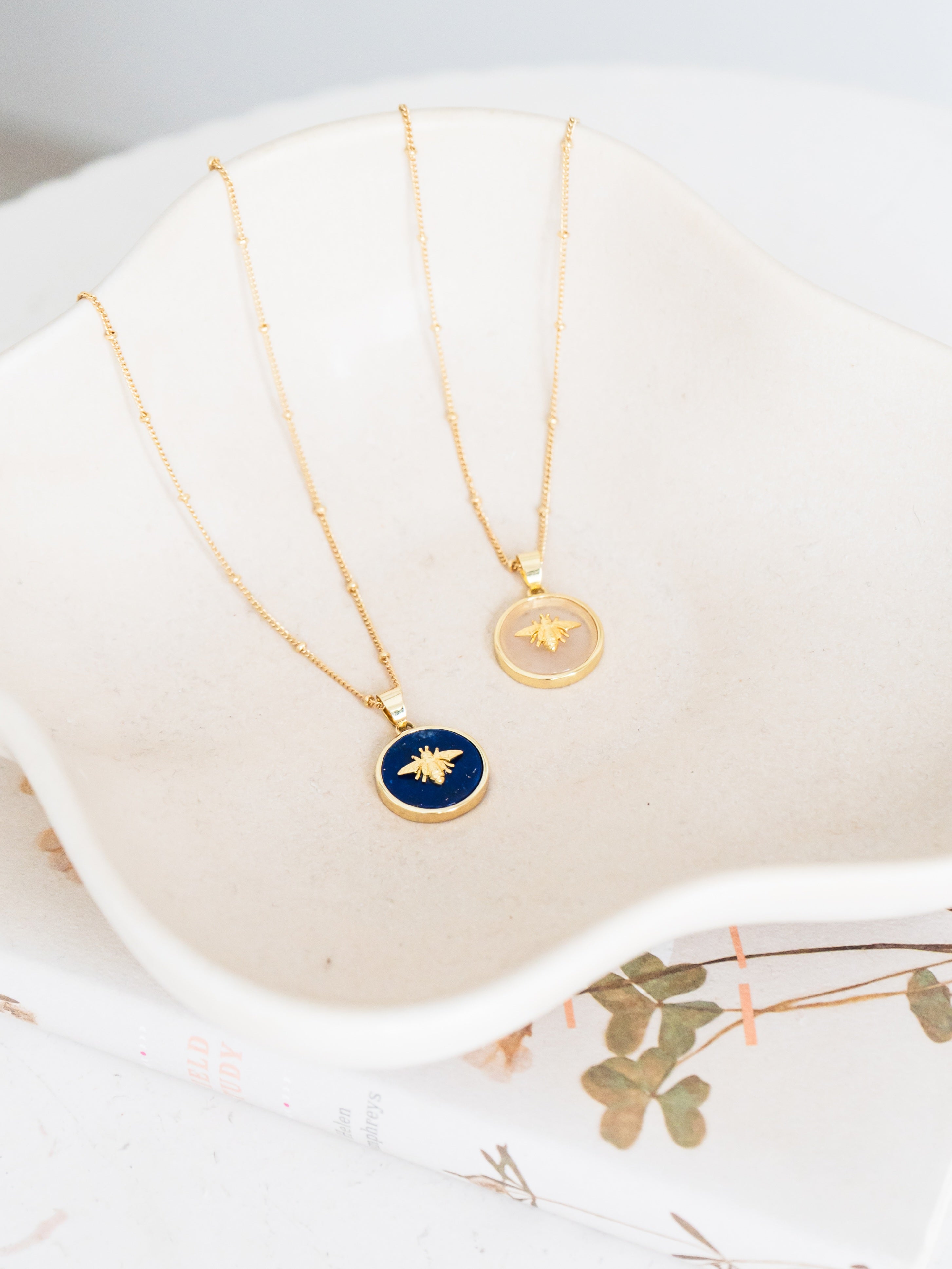 Queen Bee gemstone necklace meaningful jewelry gift.