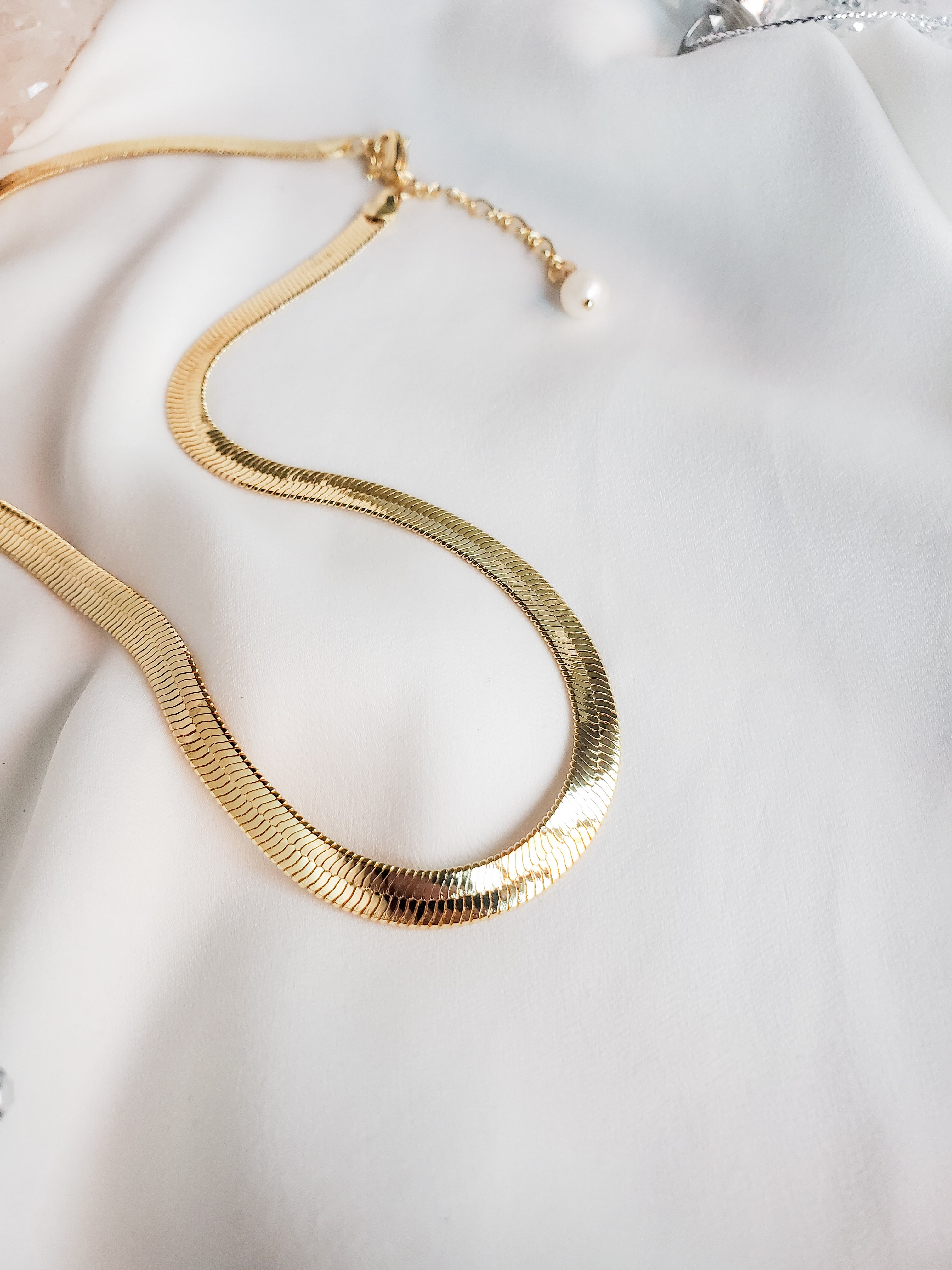 Gold Herringbone Necklace