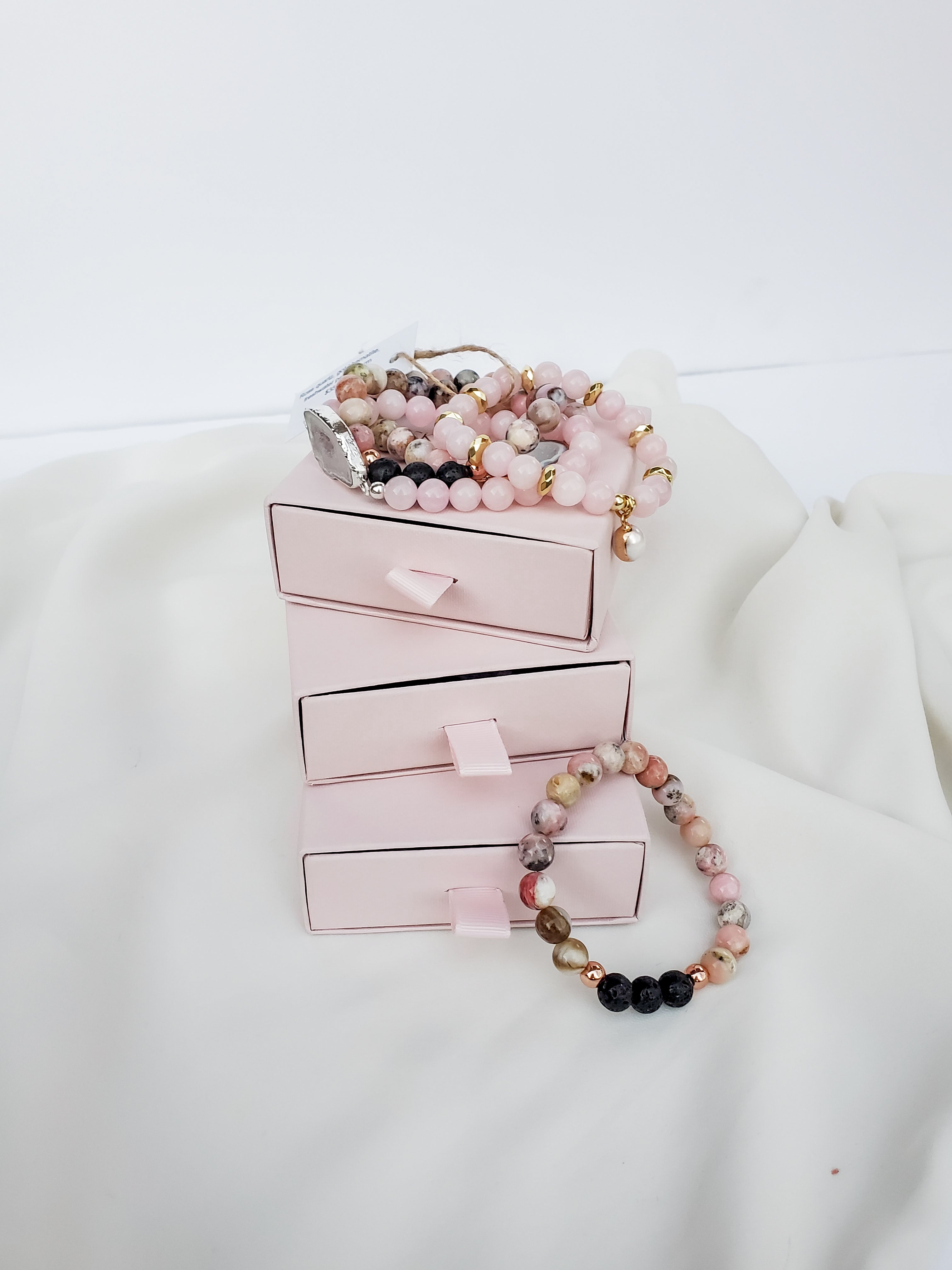Pink opal diffuser bracelet